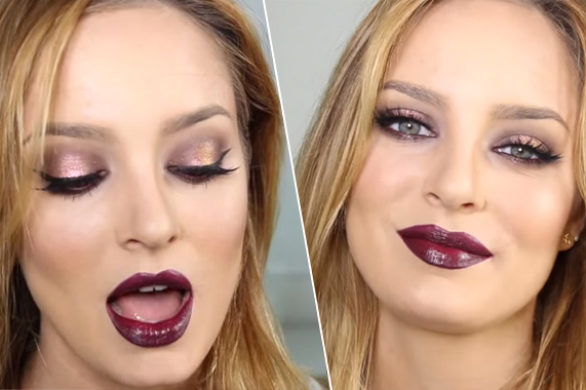 Makijaż sylwestrowy krok po kroku – mocne usta, błysk na oku