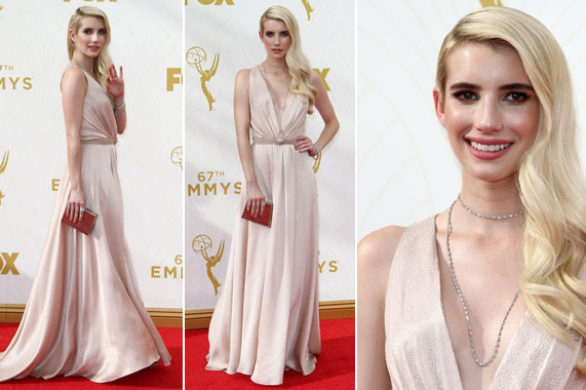 Emma Robert zachwyciła w pudrowej sukience na Emmy Awards