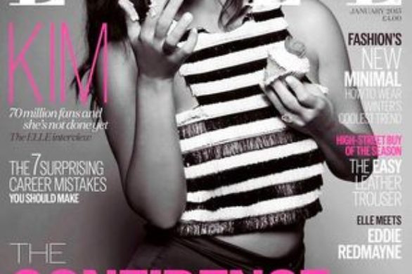 Kim Kardashian aż na trzech okładkach styczniowego Elle!