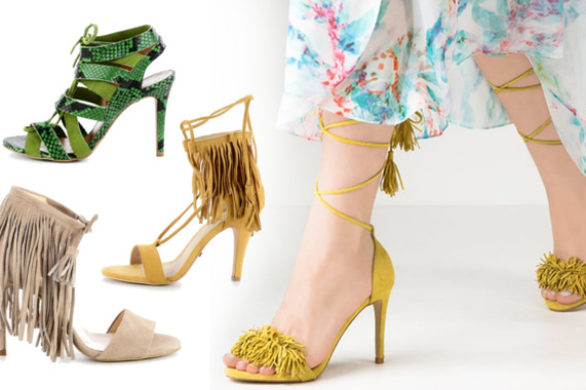 Modne buty na lato 2016 – Wiązane sandały na szpilce (FOTO)