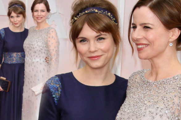 Agata Kulesza i Agata Trzebuchowska na rozdaniu Oscarów 2015