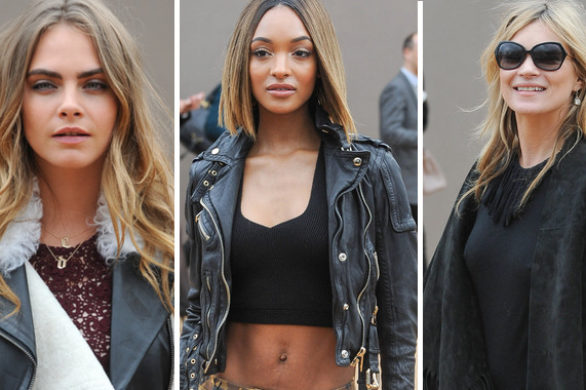 Modelki na prezentacji jesiennej kolekcji Burberry Prorsum