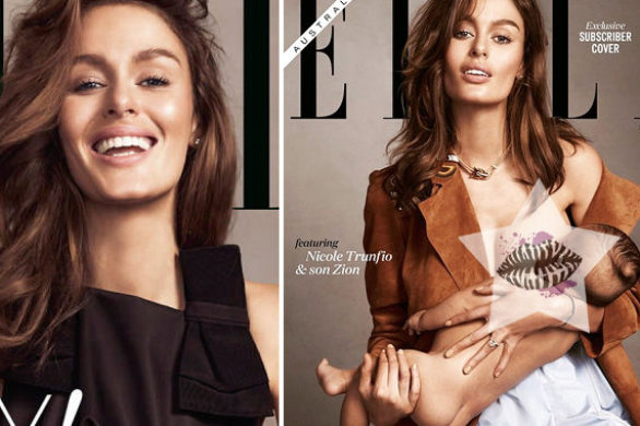 Elle cenzuruje okładkę z karmiąca piersią Nicole Trunfio