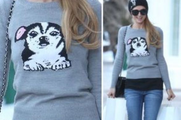 Paris Hilton i jej uroczy sweterek z chihuahuą (FOTO)