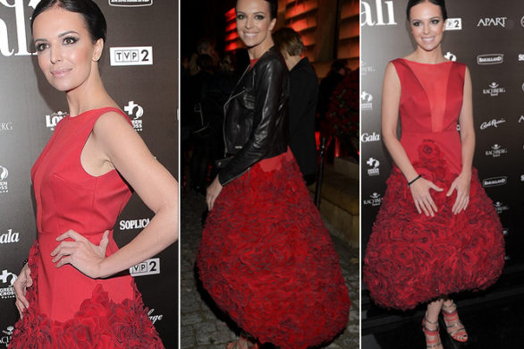 Anna Wendzikowska na Różach Gali w kreacji z płatków róż