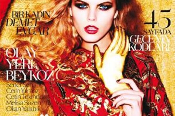 Maryna Linchuk na okładce tureckiego wydania Vogue