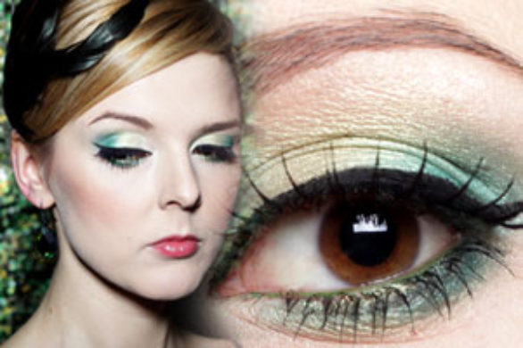 Makijaż w kolorze zieleni