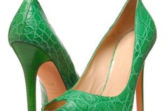 Zielone peep toes