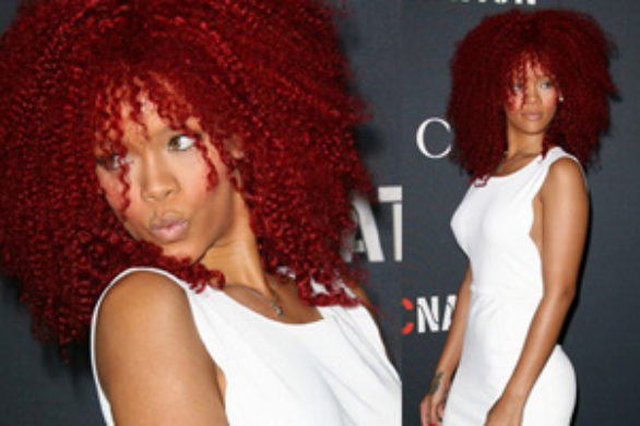 Rihanna w czerwonej peruce afro (FOTO)