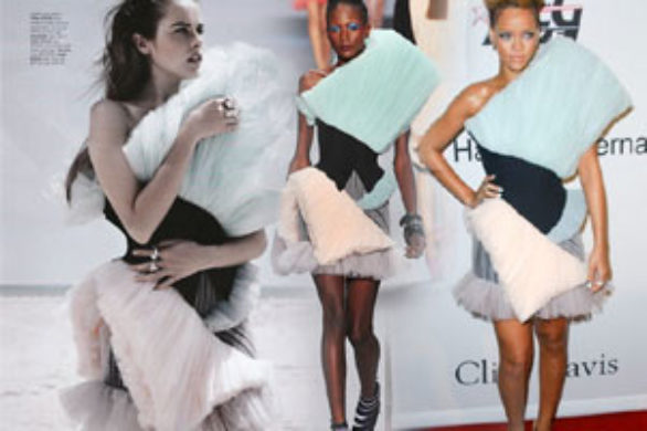 Isabel Lucas w kreacji Victor & Rolf