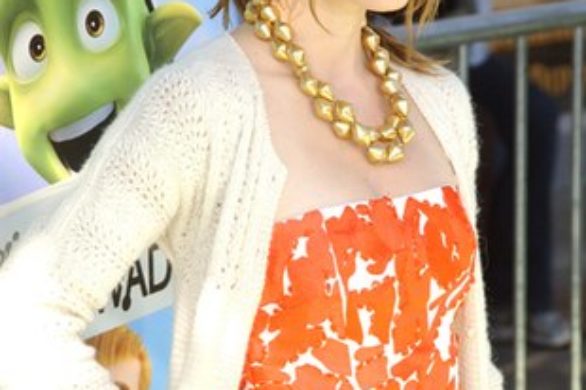 Jessica Biel w sukience soczystej jak mandarynka