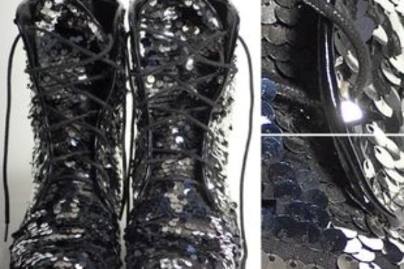 Botki z ćwiekami i cekinami od Penelope and Coco