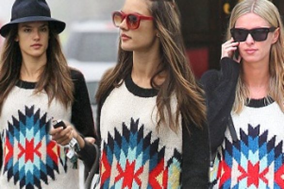 Alessandra Ambrosio i Nicky Hilton w takich samych swetrach