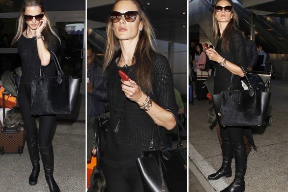 Alessandra Ambrosio i jej total look w czerni (FOTO)
