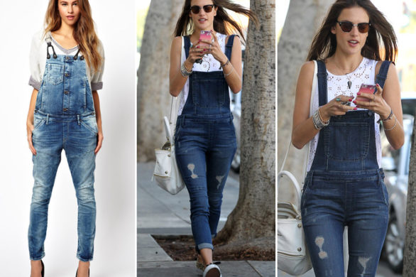 Alessandra Ambrosio w jeansowych ogrodniczkach (FOTO)