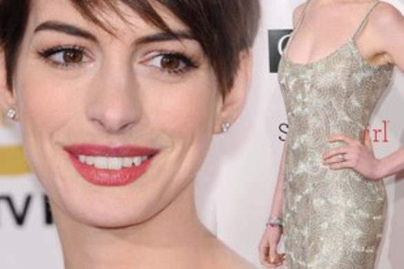 Anne Hathaway w sukni Oscara de la Renta (FOTO)