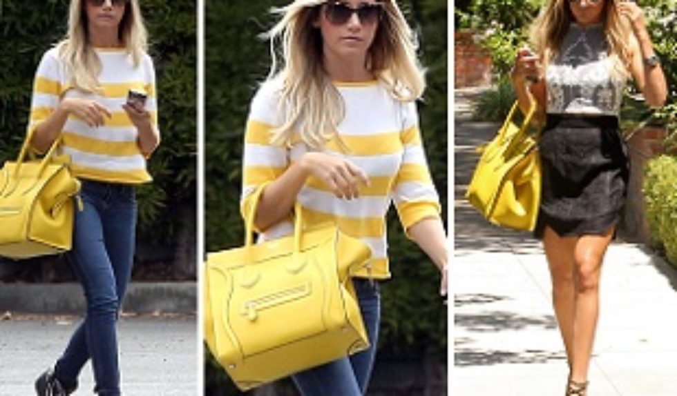 Ashley Tisdale w dwóch stylizacjach z torbą Céline Ashley Tisdale w dwóch stylizacjach z torbą Céline