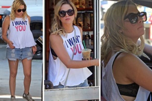 Ashley Benson w jeansowych szortach