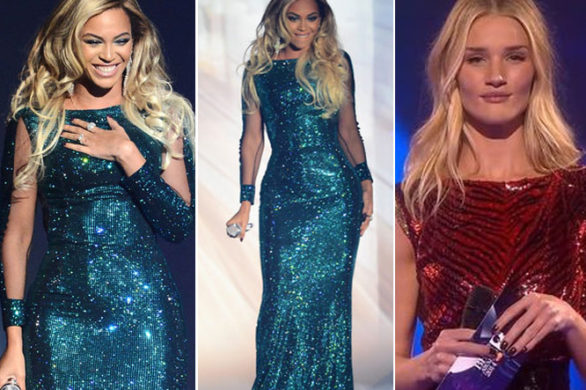 Beyonce i Rosie Huntington-Whiteley w błyszczących kreacjach