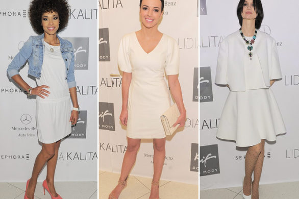 Białe sukienki gwiazd na pokazie kolekcji Lidii Kality