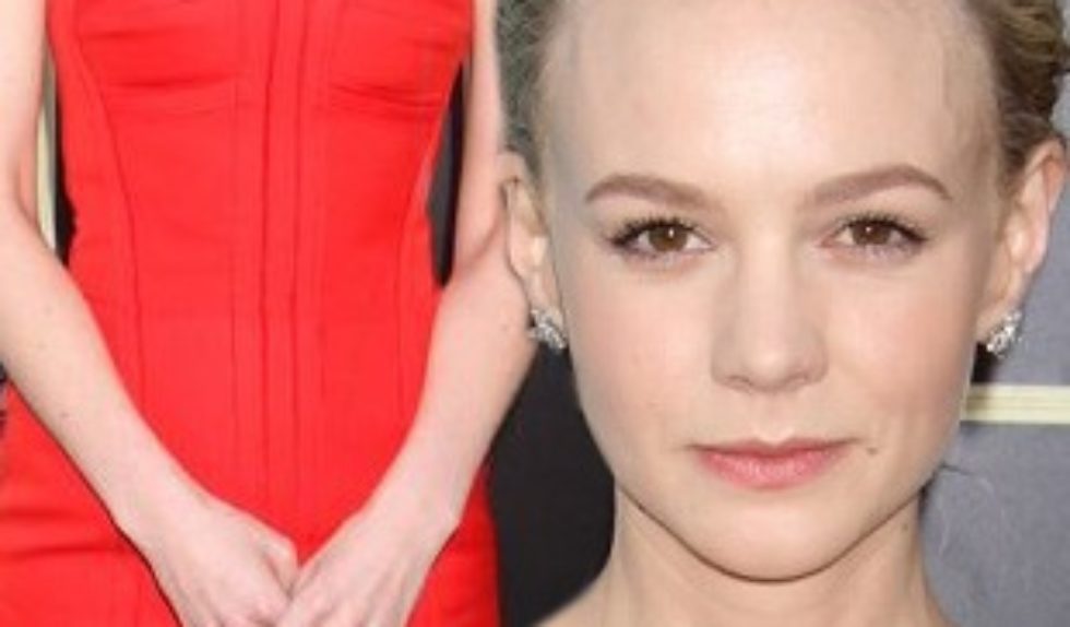 Carey Mulligan w czerwonej sukience Lanvin