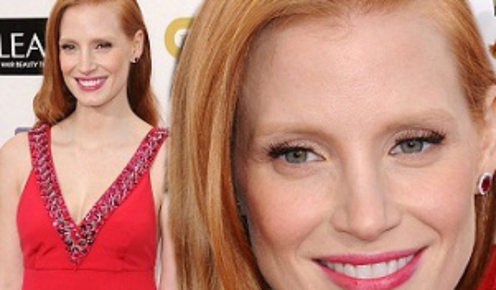 Jessica Chastain w czerwonej sukni od Prady Jessica Chastain w czerwonej sukni od Prady