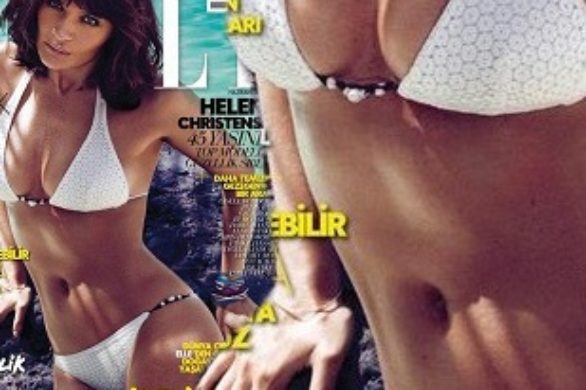 Helena Christensen po raz kolejny w bikini na okładce Elle