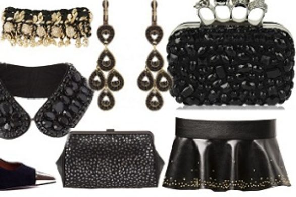 Przegląd czarnych dodatków: ćwieki, kamienie, brokat