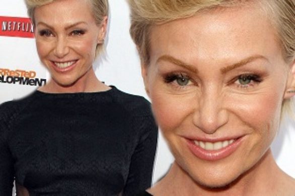 Portia de Rossi w czarnej sukience