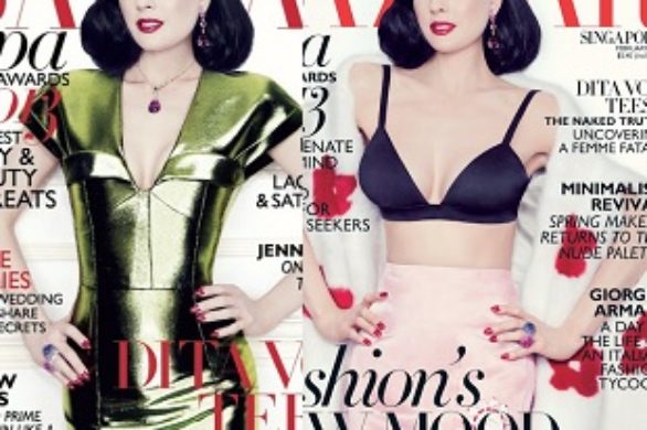 Dita von Teese na dwóch lutowych okładkach Harper’s Bazaar