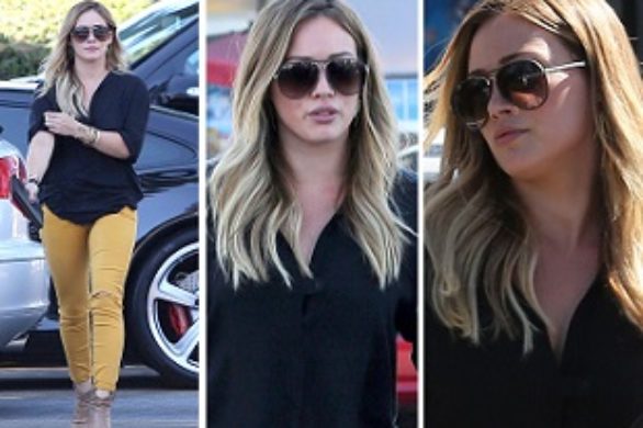 Hilary Duff w żółtych jeansach (FOTO)