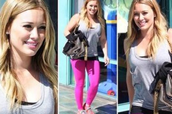 Hilary Duff w różowych legginsach (FOTO)