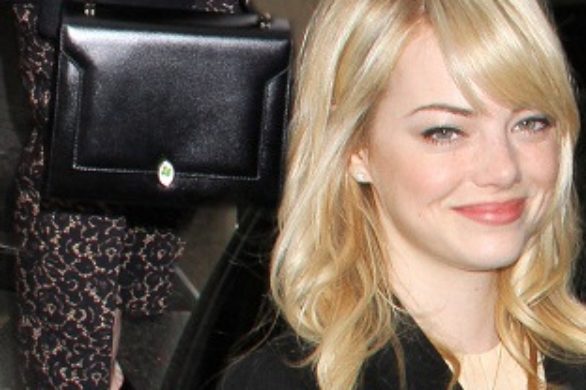 Emma Stone w żakardowych spodniach