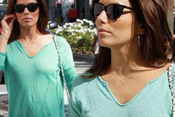Eva Longoria w zielonym swetrze