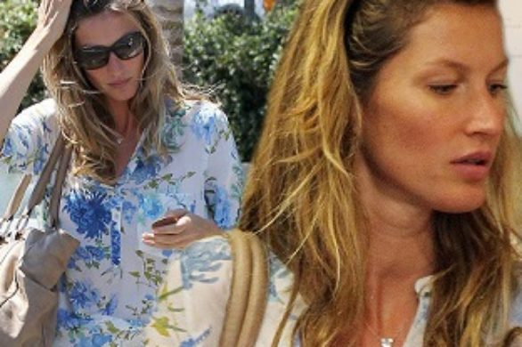 Gisele Bundchen w jeansach Rag & Bone i koszuli z Zary