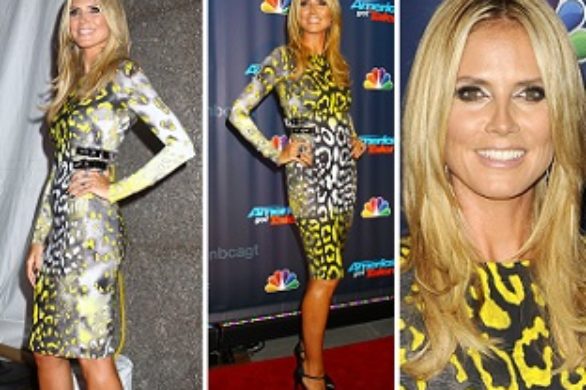 Heidi Klum w panterkowej sukience od Versace