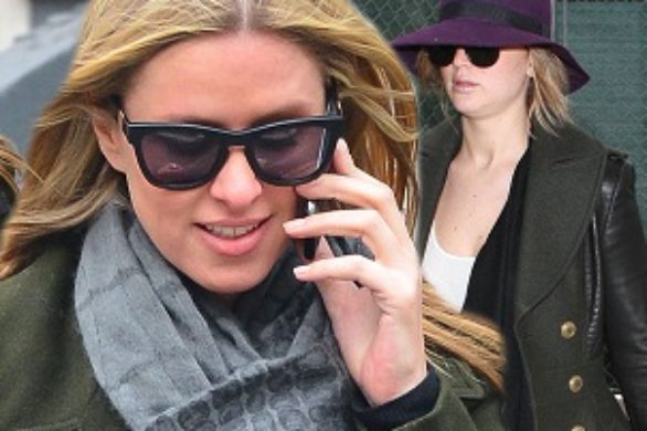 Jennifer Lawrence i Hicky Hilton w zielonych płaszczach