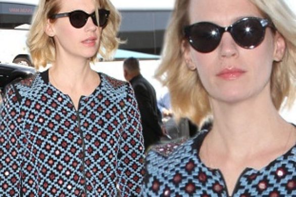 January Jones w modnej kurtce z Zary