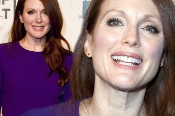 Julianne Moore w fioletowej sukience