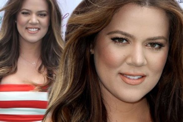 Khloe Kardashian w biało-czerwonej sukience (FOTO)