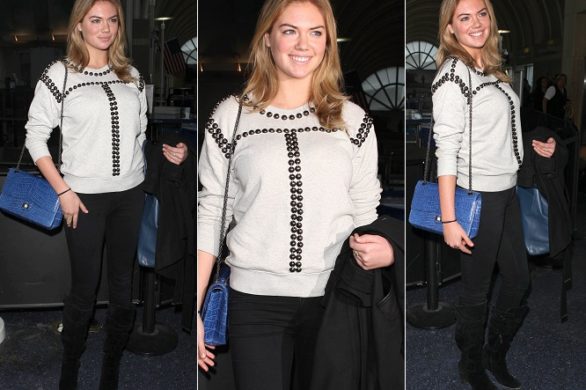 Kate Upton w modnej bluzie z nitami (FOTO)