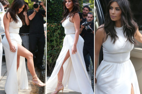 Kim Kardashian w białej sukni na baby shower Ciary (FOTO)