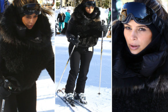 Kim Kardashian szusuje w futrzanej kamizelce (FOTO)