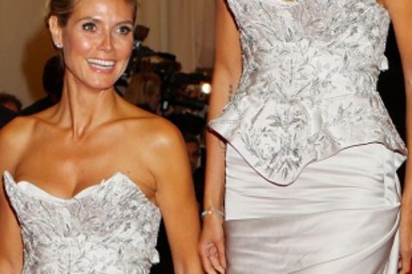Heidi Klum w srebrnej sukni Marchesy na MET Gala 2013