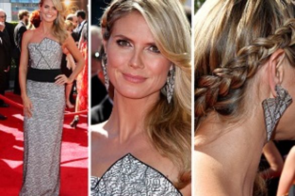 Heidi Klum w czarno-białej sukience Roland Mouret