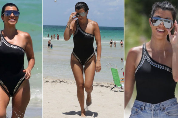 Ciężarna Kourtney Kardashian w kostiumie kąpielowym wygląda nieziemnsko