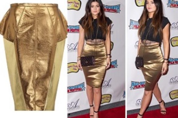 Kylie Jenner w złotej spódnicy (FOTO)