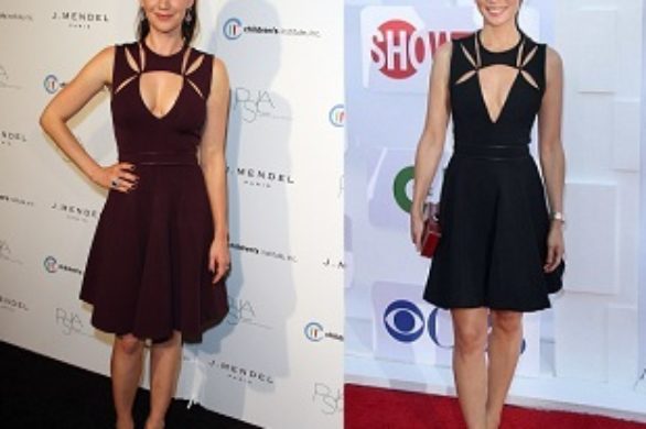 Lucy Liu i Rochelle Gores Fredston w sukience J. Mendel