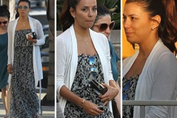 Eva Longoria bez makijażu w długiej sukience  (FOTO)