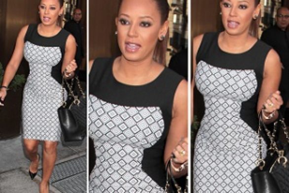 Mel B w ołówkowej sukience (FOTO)